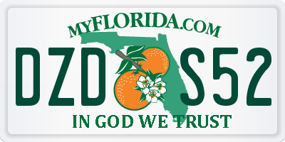 FL license plate DZDS52
