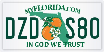 FL license plate DZDS80