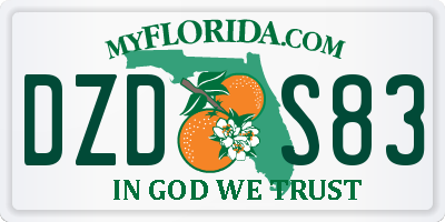 FL license plate DZDS83