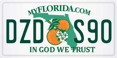 FL license plate DZDS90