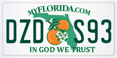 FL license plate DZDS93