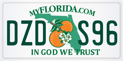 FL license plate DZDS96