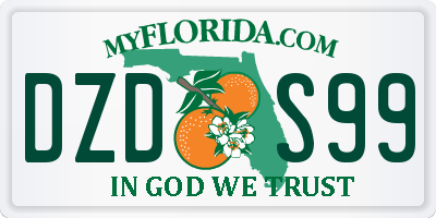 FL license plate DZDS99