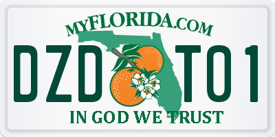 FL license plate DZDT01