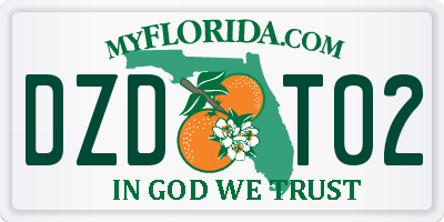 FL license plate DZDT02