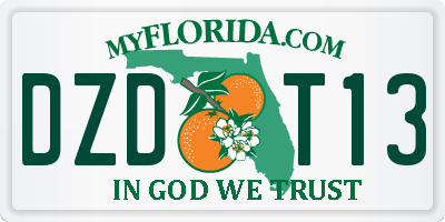 FL license plate DZDT13