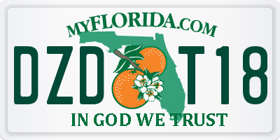 FL license plate DZDT18