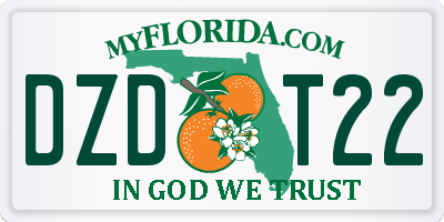 FL license plate DZDT22