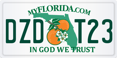 FL license plate DZDT23