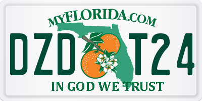FL license plate DZDT24