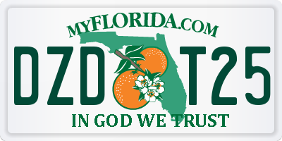 FL license plate DZDT25