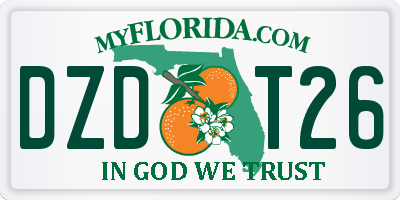 FL license plate DZDT26