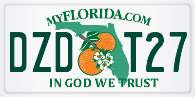 FL license plate DZDT27