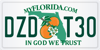 FL license plate DZDT30