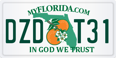FL license plate DZDT31