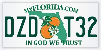FL license plate DZDT32