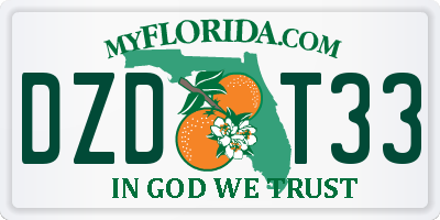 FL license plate DZDT33