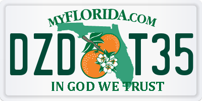 FL license plate DZDT35