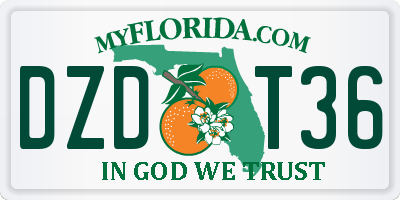 FL license plate DZDT36