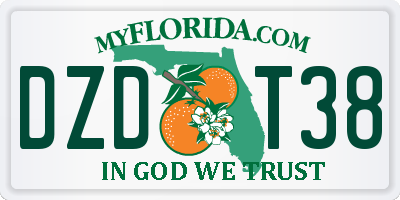 FL license plate DZDT38