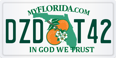 FL license plate DZDT42