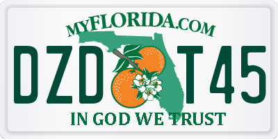 FL license plate DZDT45
