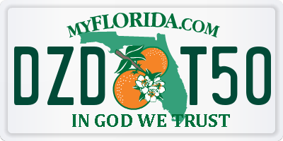 FL license plate DZDT50