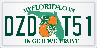 FL license plate DZDT51