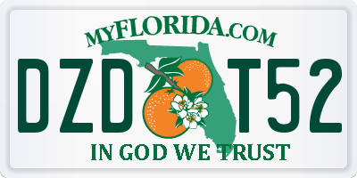 FL license plate DZDT52