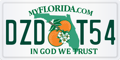 FL license plate DZDT54