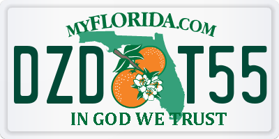 FL license plate DZDT55