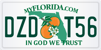 FL license plate DZDT56