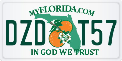FL license plate DZDT57