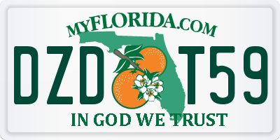 FL license plate DZDT59