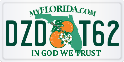 FL license plate DZDT62
