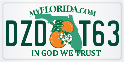 FL license plate DZDT63