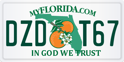 FL license plate DZDT67