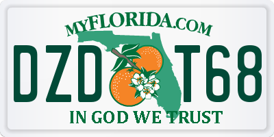 FL license plate DZDT68
