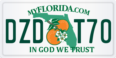 FL license plate DZDT70
