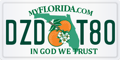 FL license plate DZDT80