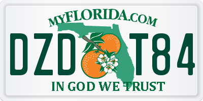 FL license plate DZDT84