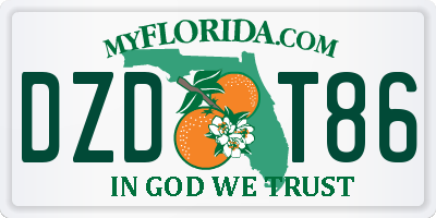 FL license plate DZDT86