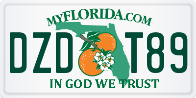 FL license plate DZDT89