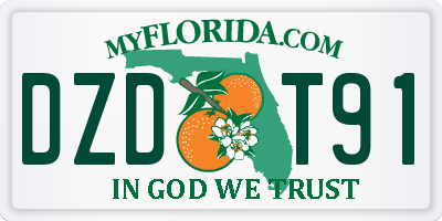 FL license plate DZDT91