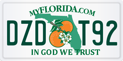 FL license plate DZDT92