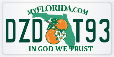 FL license plate DZDT93