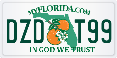 FL license plate DZDT99