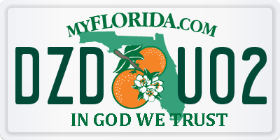FL license plate DZDU02