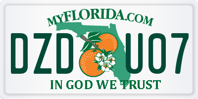 FL license plate DZDU07