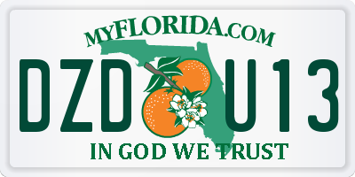 FL license plate DZDU13